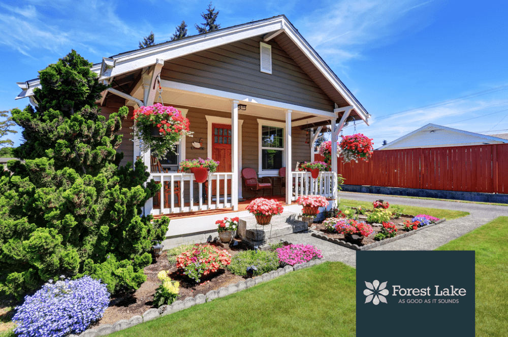 exterior of a suburban home with green plants - Spade Landscaping Landscaping Forest Lake MN